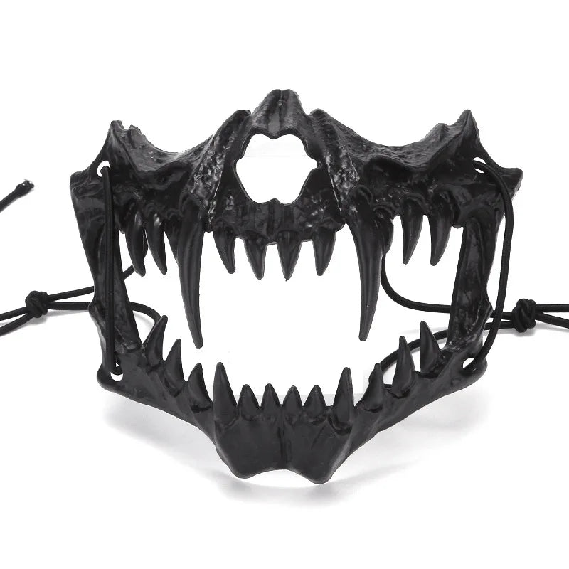 Halloween Mask Half-face Mask Cos Dragon God Fierce Tiger Night Fork Tengu Man Wolf Mask Performance Skull Masks Econic Blanks