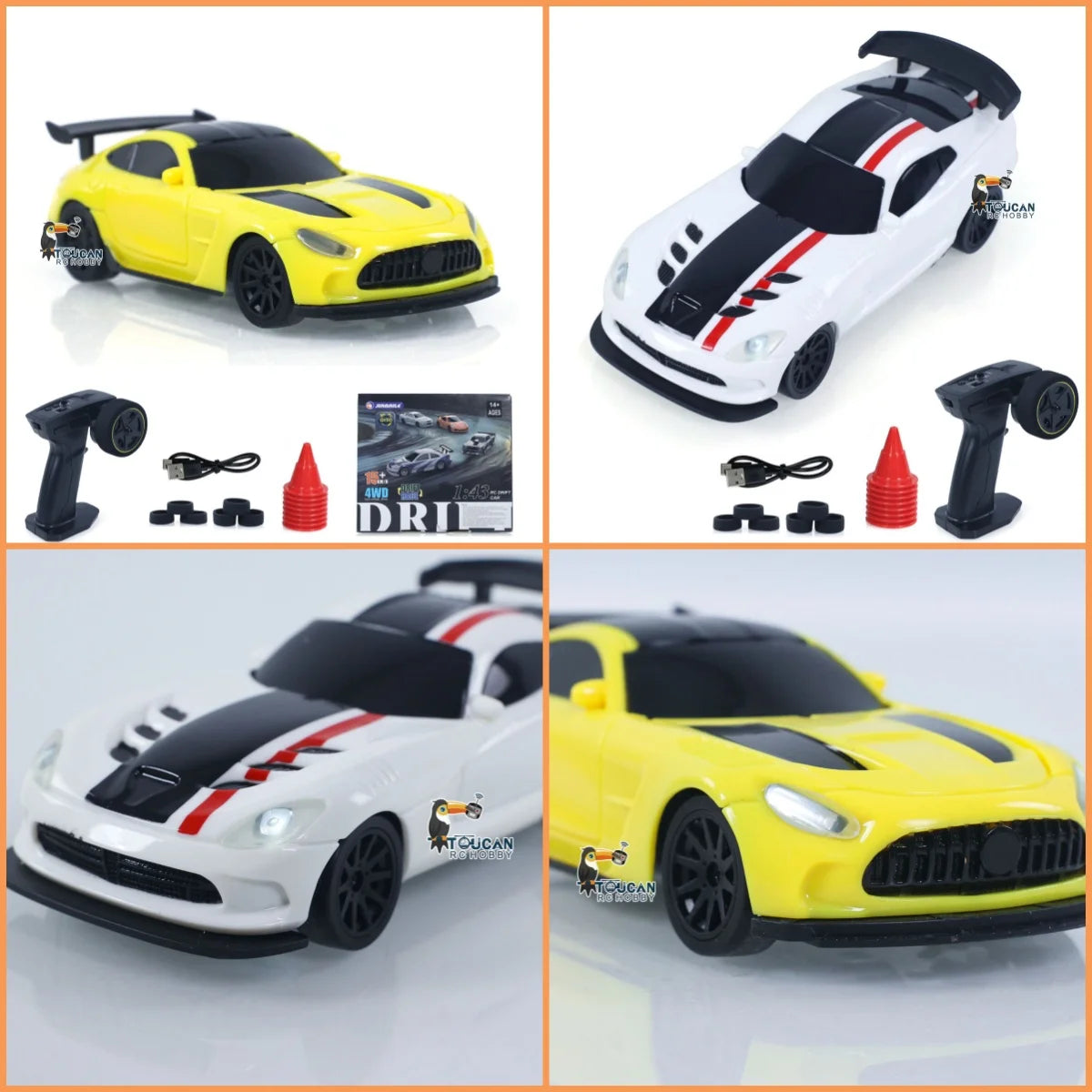 New RC Drift Car Upgraded Gyro 1/43 Racing RTR 4WD Four-wheel Drive High Speed Radio Control Model 2.4g Drift Race Car Mini Gift Econic Blanks