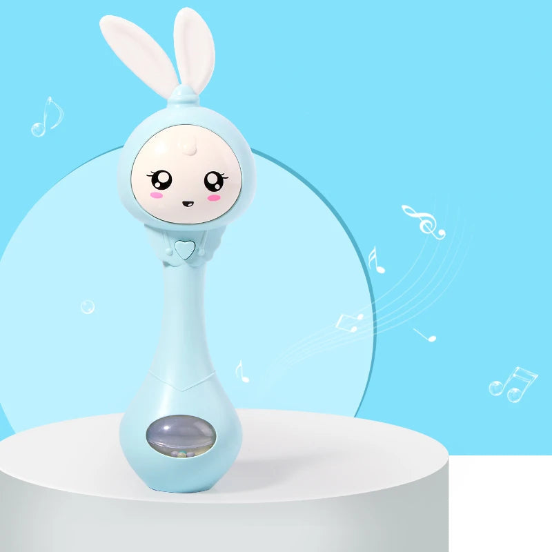 Music and Shine Rattle Toys Rabbit Intelligent Baby Rattles Smart Bunny Smarty Media Smart Shake Newborn Early Educational Toy Purest Peak