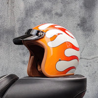 Retro semi-open motorcycle helmet cross-country motorcycle accessories motorcycle helmet 3/4 retro helmet in winter Quick Pick Grocers
