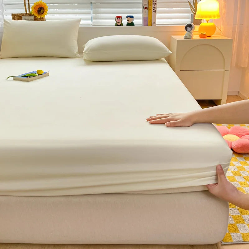Soft Cotton Fitted Bed Sheet with Elastic Mattress Cover Quick Pick Grocers