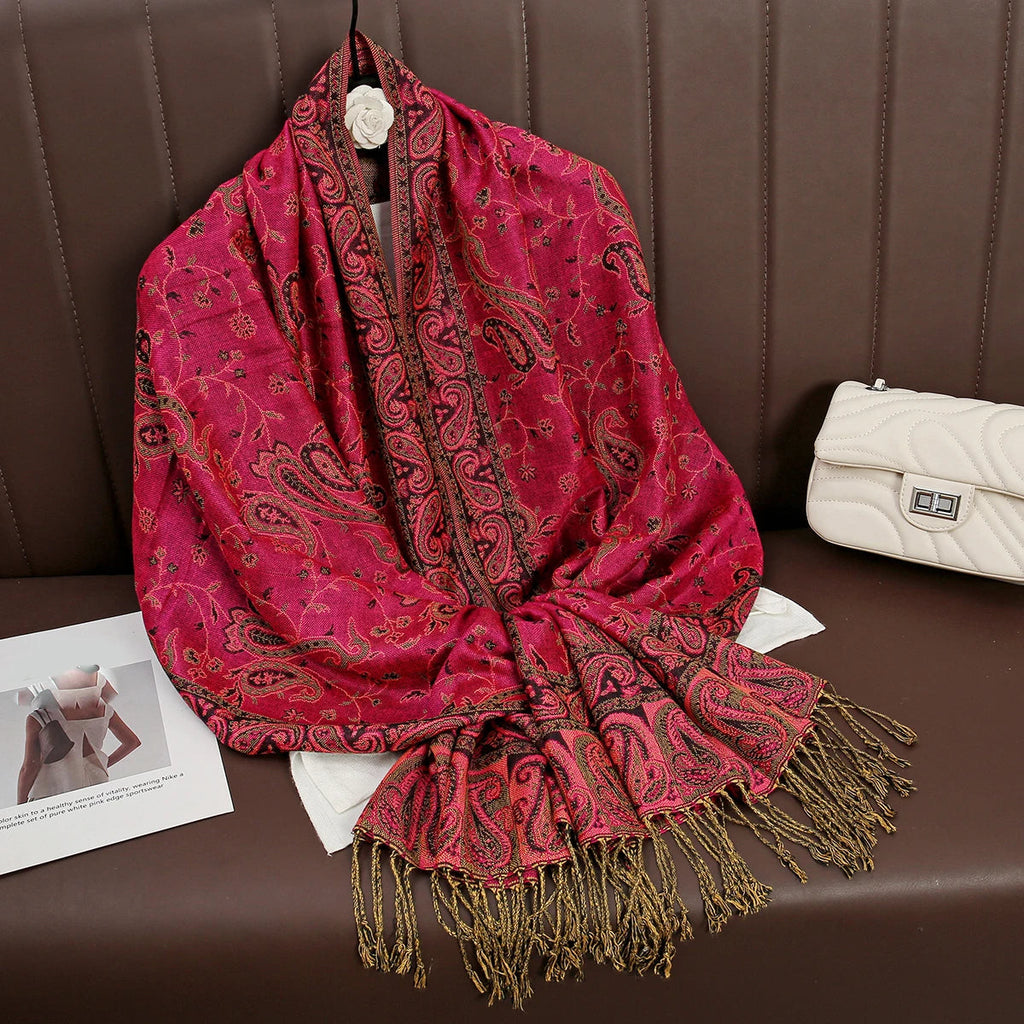 Luxury Brand Autumn Cashmere Pashmina Shawl Lady Wrap Warm Winter Scarves Design Print Female Foulard Cotton Stoles Scarf 2023 Quick Pick Grocers