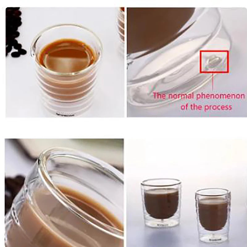 Nespresso Coffee Mug Heat Resistant Double Wall Tea Glass Cup Beer Coffee Handmade Creative Cold Beverage Transparent Drinkware Quick Pick Grocers