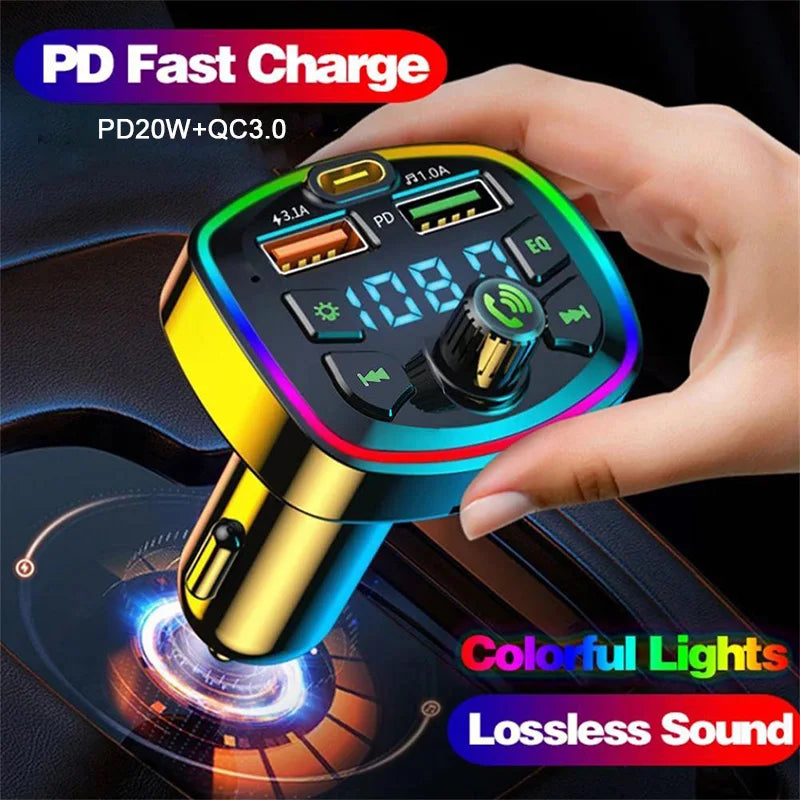 Car Bluetooth 5.0 FM Transmitter Wireless Adapter Mic Audio Receiver Auto MP3 Player 2.1A Dual USB Fast Charger Car Accessories Quick Pick Grocers