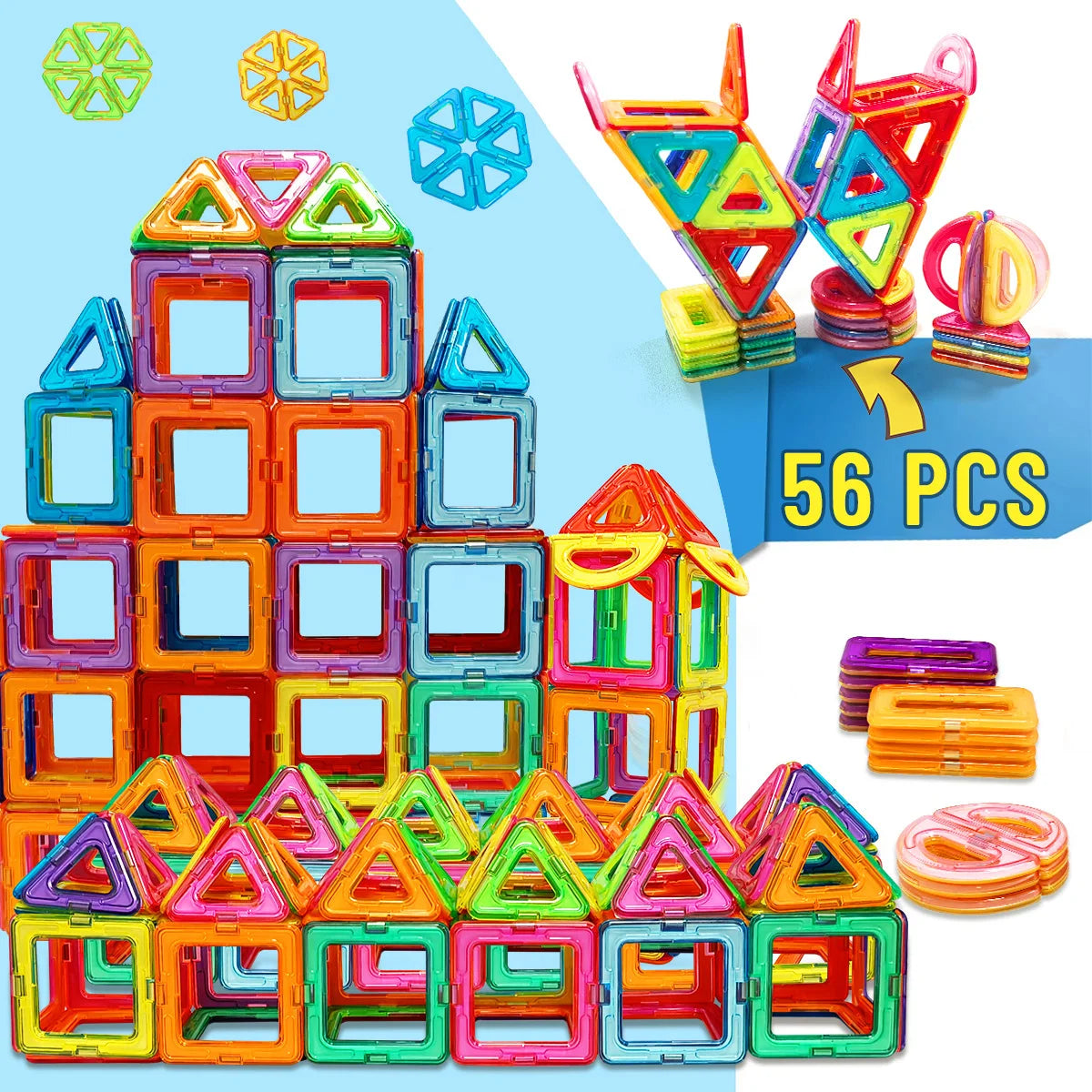Magnetic Building Blocks DIY Magnets Toys medium size STEM Toys Construction Toys Learning Educational Magnet Toys Econic Blanks