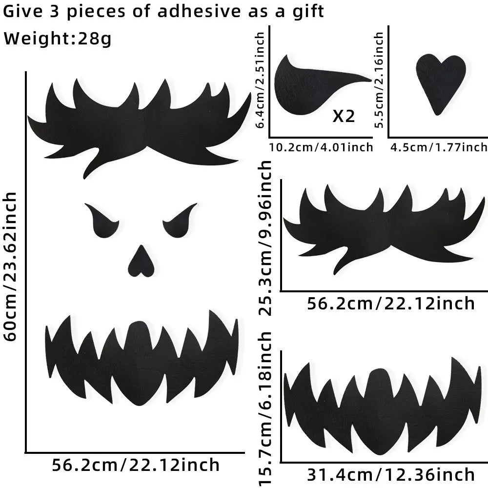 Halloween decoration room door stickers window decor skeleton hand pumpkin DIY devil witch hat glass window stickers ghost Econic Blanks