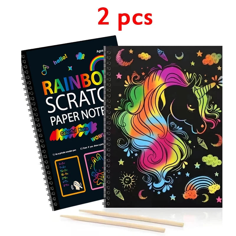 Dazzling Scratch Painting Parent Child Interactive Toys Note Cards Handmade Painting Econic Blanks