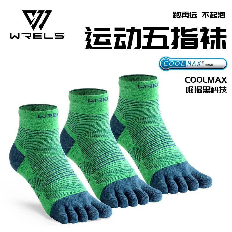 WRELS Coolmax Sports Socks Comfy Elastic Shock-proof Breathable Run Knitted Socks High Performance Athletic Five Toe Socks Quick Pick Grocers