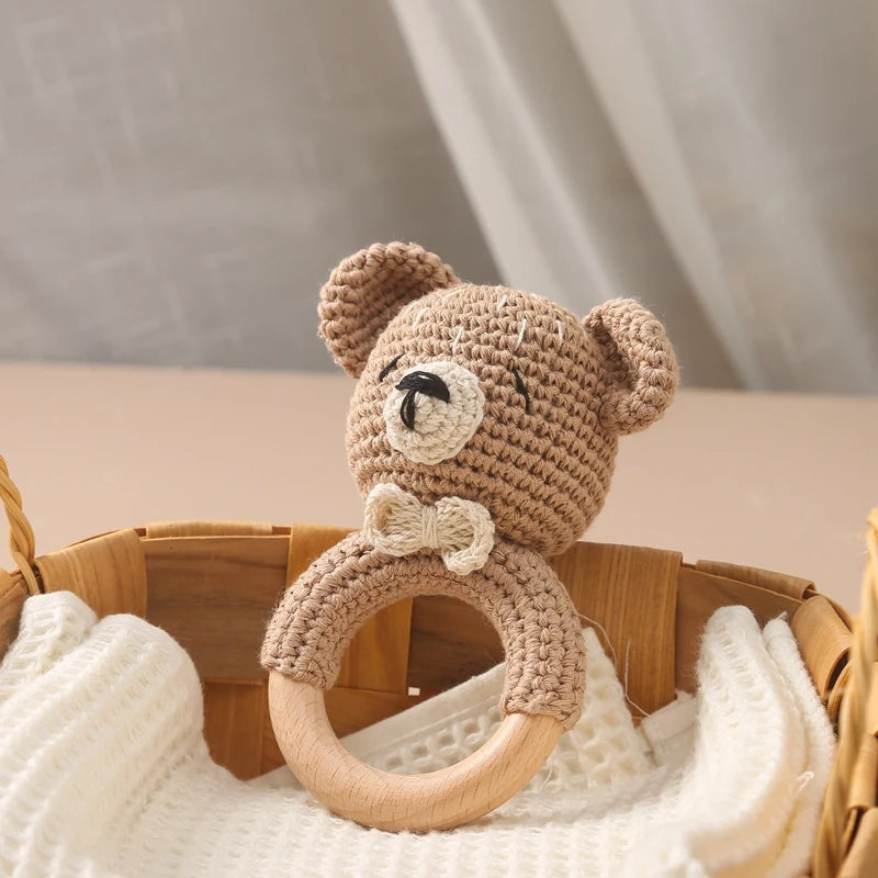 Baby Toys Crochet Animal Rattle Cartoon Music Rattle Toys for Baby Kawaii Teether Rattle Baby Toy 0 12 Months Montessori Toys Purest Peak