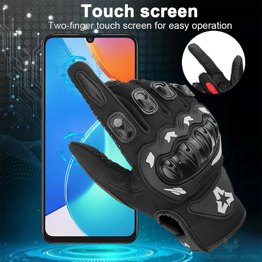 Summer Motorcycle Gloves Men Women Full Finger Touch Screen Motocross Racing Gloves Motorbike Bicycle Cycling Glove M-XXL Quick Pick Grocers
