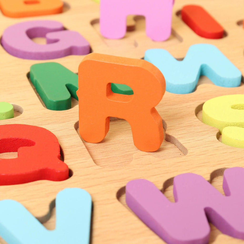 Colorful Alphabet Number Wooden Puzzles Kids Intelligent Matching Game Preschool Children Early Educational Toys Quick Pick Grocers