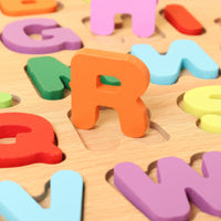 Colorful Alphabet Number Wooden Puzzles Kids Intelligent Matching Game Preschool Children Early Educational Toys Quick Pick Grocers