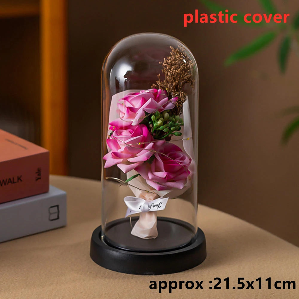 LED Galaxy Three Rose Artificial Flowers, Wedding Decoration, Creative Valentine'S Day and Mother'S Day Gift without Battery 1Pc Quick Pick Grocers