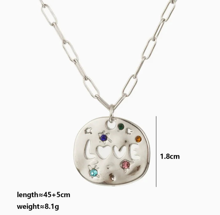 Mother's Day MAMA Necklace Gift Irregular Circular Guardian Pendant Necklace New Fashion Stainless Steel Necklace Accessory Gift Quick Pick Grocers