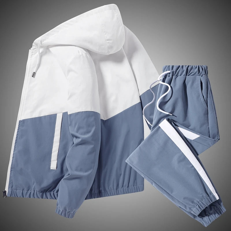 2026 Men Tracksuit Casual Joggers Hooded Sportswear Jackets And Pants 2 Piece Sets Hip Hop Running Sports Suit Quick Pick Grocers