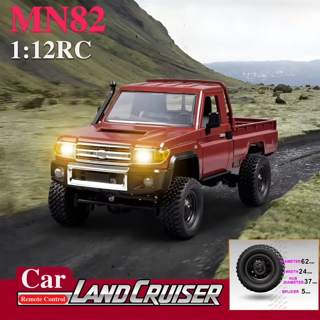 MN82 4WD Off-road Rc Car With LED Lights 1:12 Full-scale Simulation Professional 2.4G Remote Control Pickup Truck Model Kids Toy Quick Pick Grocers