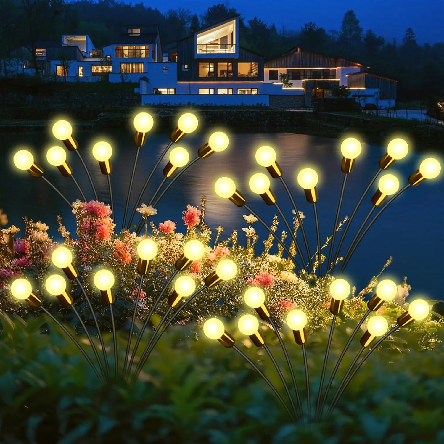 8pcs Outdoor Lights Solar Lawn Lamp Garden Lamp LED Wind-driven Firefly Ground Plug Lamp for Garden Lawn Landscape Holiday Light Econic Blanks