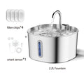 ZYFeeder 2.2L Automatic Cat Water Fountain Square Stainless Steel Pet Water Feeder Dog Water Fountain with window（No 5V 1A Plug） Quick Pick Grocers