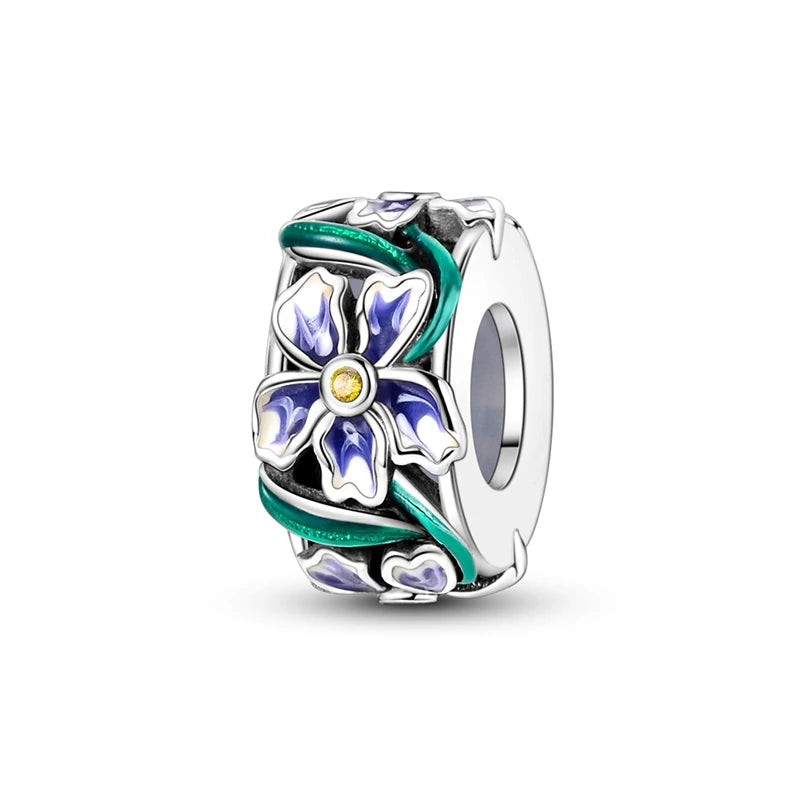 100% 925 Sterling Silver Rainbow Zircon Colorful Butterfly Dragon Shaped Silicone Stopper Charms Beads Fit DIY Bracelets Jewelry Econic Blanks