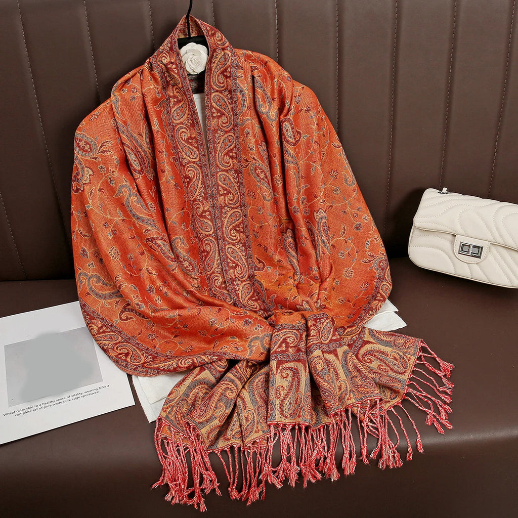 Luxury Brand Autumn Cashmere Pashmina Shawl Lady Wrap Warm Winter Scarves Design Print Female Foulard Cotton Stoles Scarf 2023 Quick Pick Grocers
