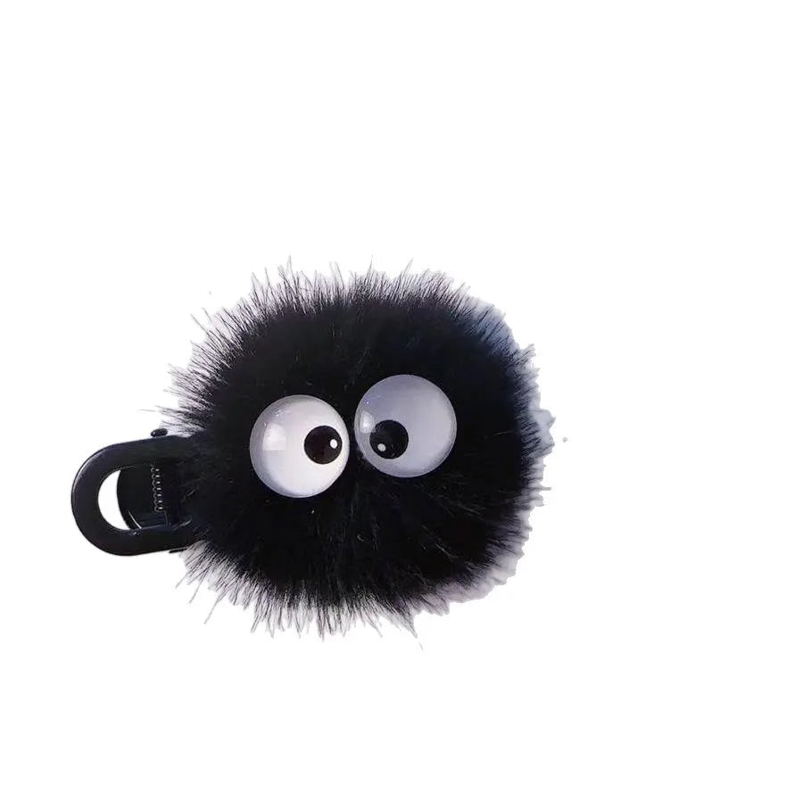 Cute Black Fuzzy Hair Clip for Women - Big Eyes Design, Adorable Hair Accessories for Girls, Daily & Party Wear Quick Pick Grocers