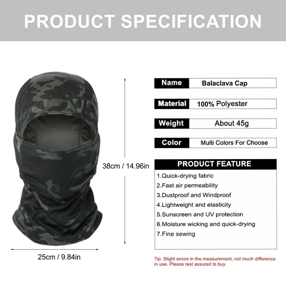 Camouflage Balaclava Hat Cycling Full Face Mask Outdoor Sports Hunting Hiking Ski Mask motorcycle Helmet Inner Cap Econic Blanks