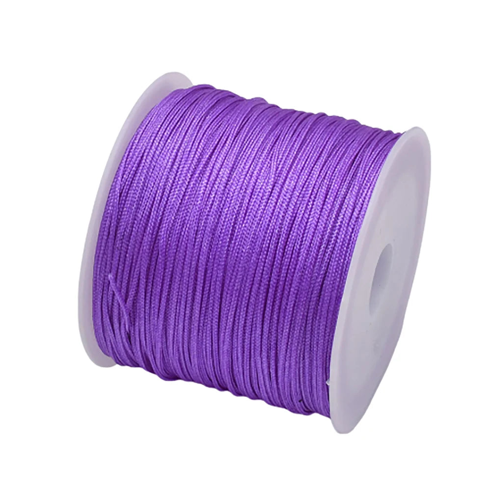 50Yds 0.8mm Crafts Nylon Cord For Jewelry Making Beading Braided Nylon Satin String for Bracelets Rattail Trim Chinese Knot Econic Blanks