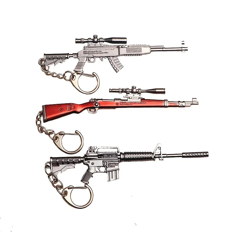 1pc Toy Gun Keychain, Alloy Toy Gun Model Pendant Car Key Chain Car Key Ring Gift For Men Boys Quick Pick Grocers
