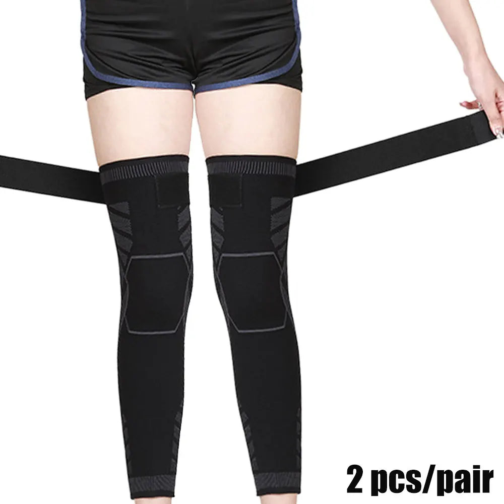 BraceTop Long Leg Compression Sleeves,Full Leg Sleeve Long Knee Brace Knee Support Protect Basketball,Football, Knee Pain Relief Quick Pick Grocers
