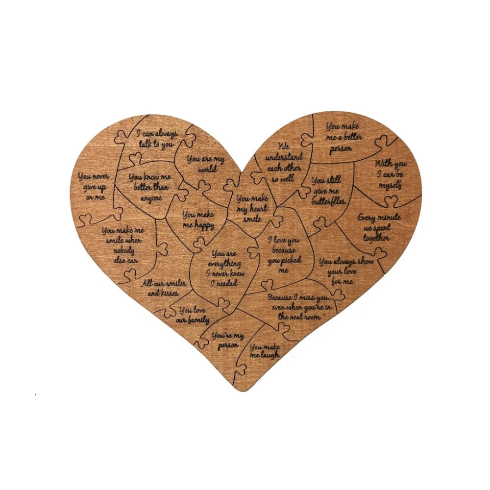 20 Reasons Why I Love You Puzzle Engraved Love Gift Home Decor Sentimental Gifts Personalized Mother's Day Valentine Day Gift Quick Pick Grocers