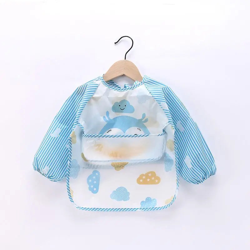 Waterproof EVA Full Sleeve Baby Bibs Children Apron Long Sleeve Feeding Smock Kids Eating Breastplate Infant Scarf Clothing Quick Pick Grocers