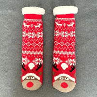 Christmas Gift Slipper Socks Women Thermal Winter Warm Plush Non slip Grip Sleeping Floor Short Sock Fuzzy Fluffy Female Cartoon Quick Pick Grocers