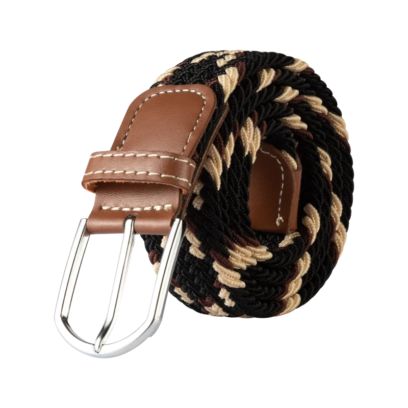 107/120/130CM Fashion Female Elastic Casual Stretch Woven Belt Unisex Canvas Elastic Belts for Women Jeans Pin Buckle Men Belt Quick Pick Grocers