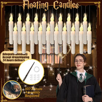 Halloween LED Floating Candles Magic Wand Remote Hanging Operated Potter Harries Battery Floating Candles Warm Light Decoration Quick Pick Grocers