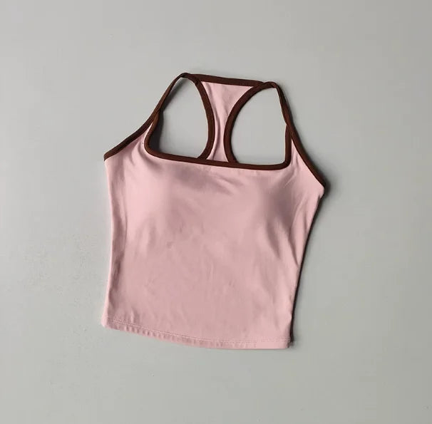 Sports and Fitness Vest with Chest Pad Summer Shockproof Beauty Back Nude Feeling Suit Pilates Training Yoga Top Yoga Clothing Quick Pick Grocers