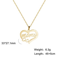 Skyrim Mama Letter Pendant Necklace for Women Stainless Steel Neck Chain Choker Trendy Family Jewelry Mother's Day Gift for Mom Quick Pick Grocers