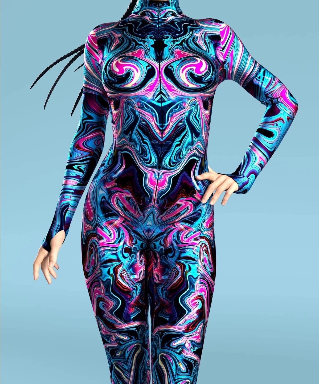 Colorful Rainbow Abstract Geometry 3D Print Women Sexy Skinny Jumpsuit Carnival Holiday Party Cosplay Costumes Fancy Bodysuit Quick Pick Grocers