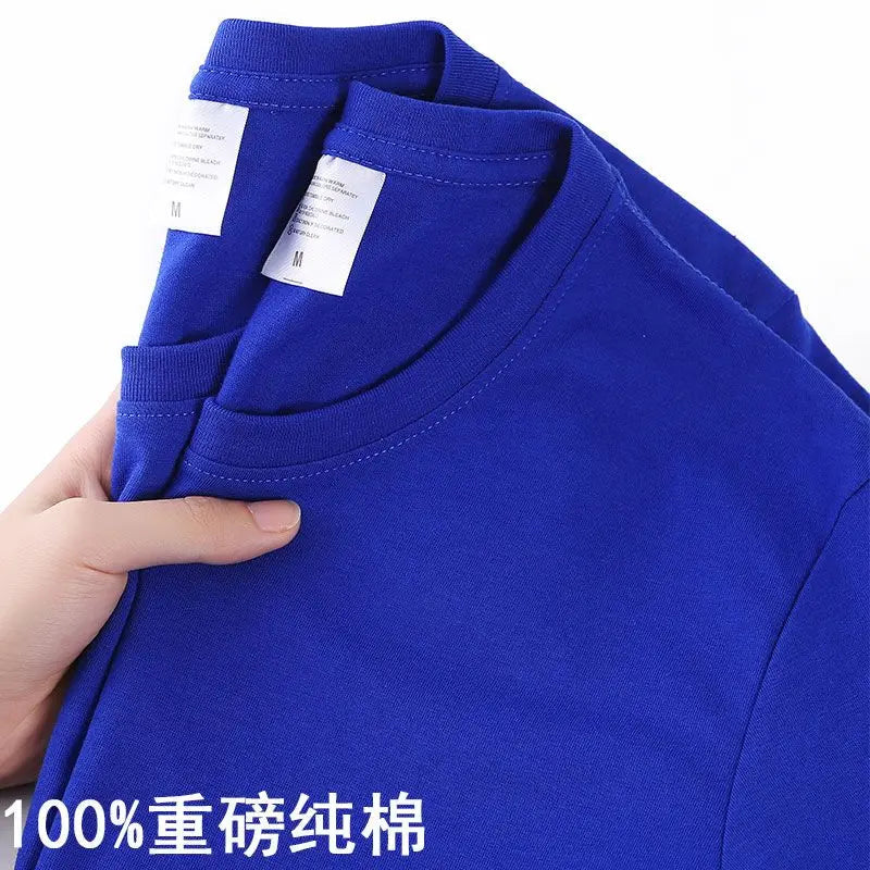100% Cotton T-shirt Men Women Solid Color O Neck Short-sleeved Tops Summer Korean Loose Half-sleeve T Shirt Unisex M-4XL Quick Pick Grocers