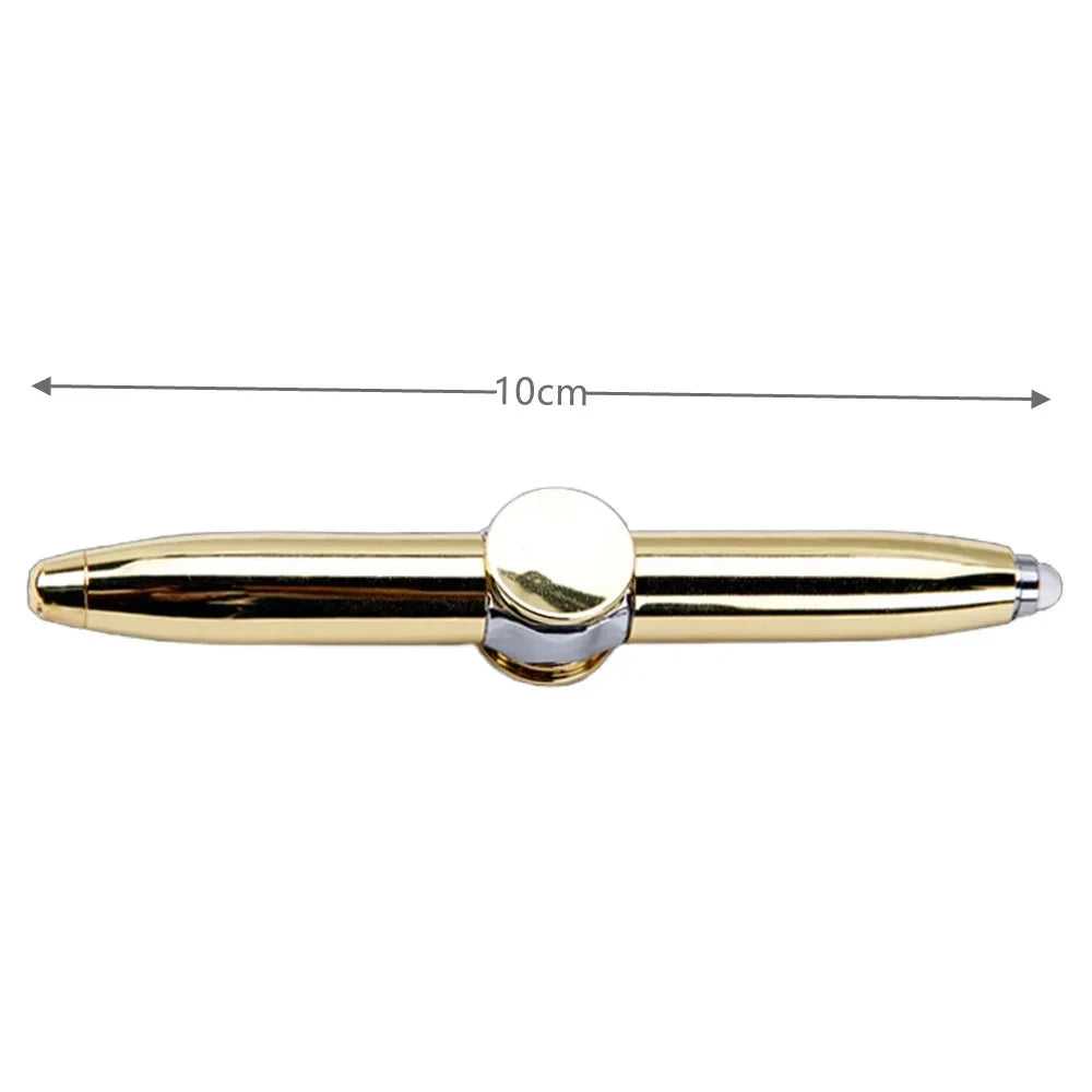 Multifunctional Decompression Finger Rotate Luminous Gyro Pens Toy Fidgets Spinner LED Light Ballpoint Pen Metal Gyro Pen Gift Econic Blanks