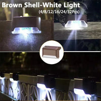 32/24/16/12/8/4Pcs Solar Deck Lights Outdoor Waterproof LED Fence Lights Garden Step Lamp for Patio Stairs Railing Pathway Step Quick Pick Grocers