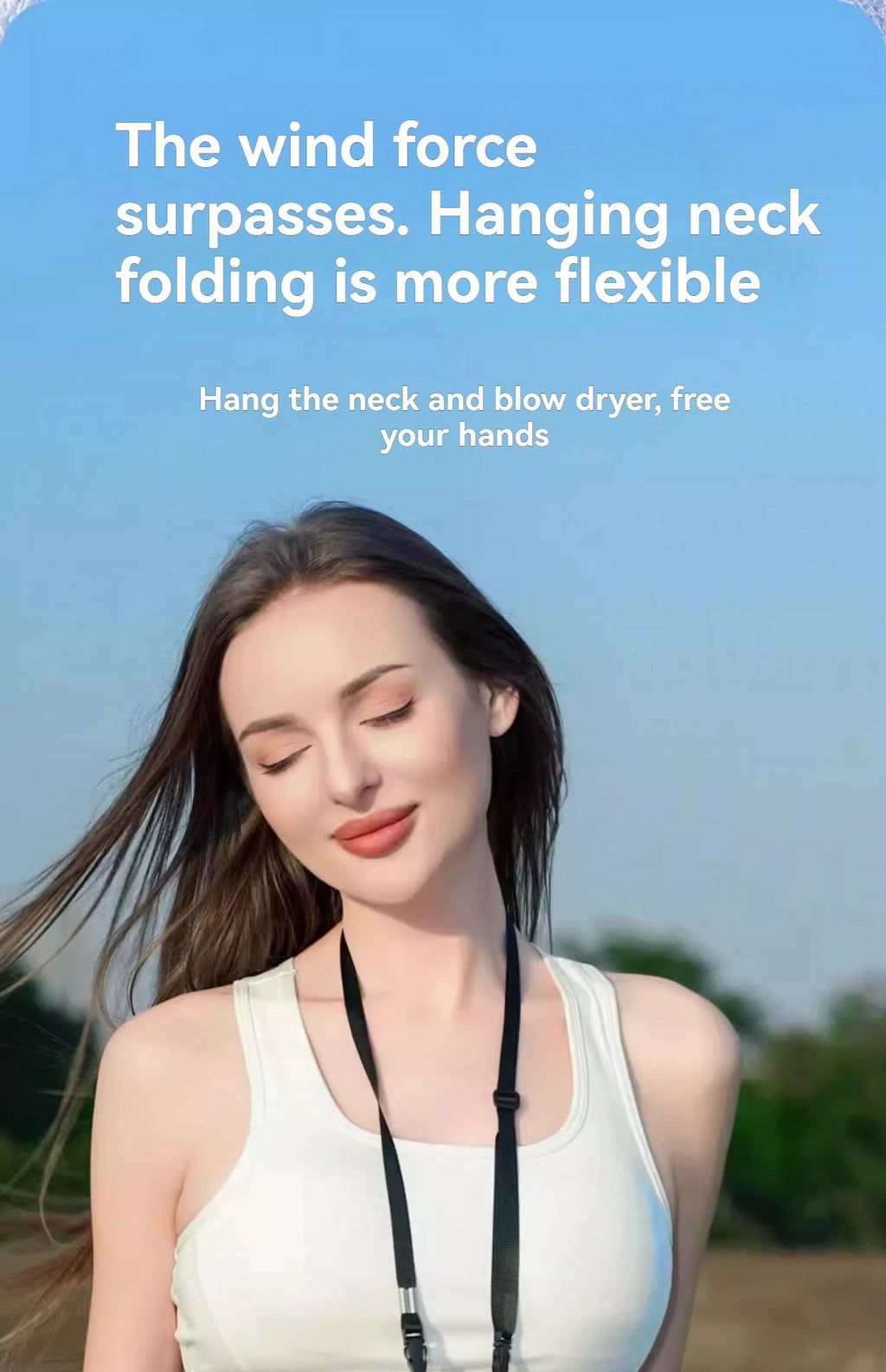 JPNPL 4000mAh Hanging Ice Pack Handheld High-speed Fan Folding 100 Speed Infinitely Adjustable Fan Portable For Outdoor Neck Quick Pick Grocers
