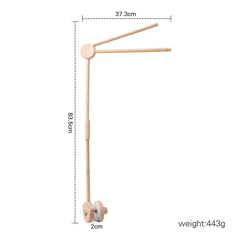 Baby Rattle Toy Bed Bell Bracket Wooden Mobile 0-12 Months Newborn Crochet Bed Bell Hanging Toys Holder Bracket Infant Crib Gift Purest Peak