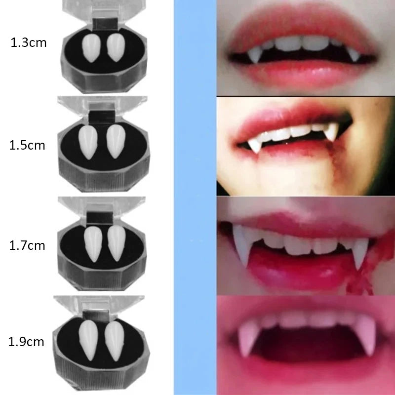 Vampire Teeth Fangs Dentures Props Halloween Costume Props False Teeth Solid Glue Denture Adhesive Halloween Party Decor Quick Pick Grocers