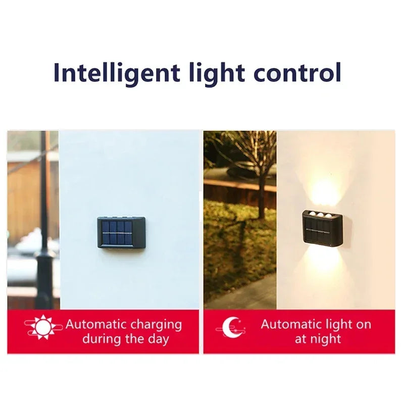 LED Solar Lights Outdoor Solar Wall Lamp Up And Down Light Illuminate for Garden Yard Street Decoration Solar Powered Light Quick Pick Grocers