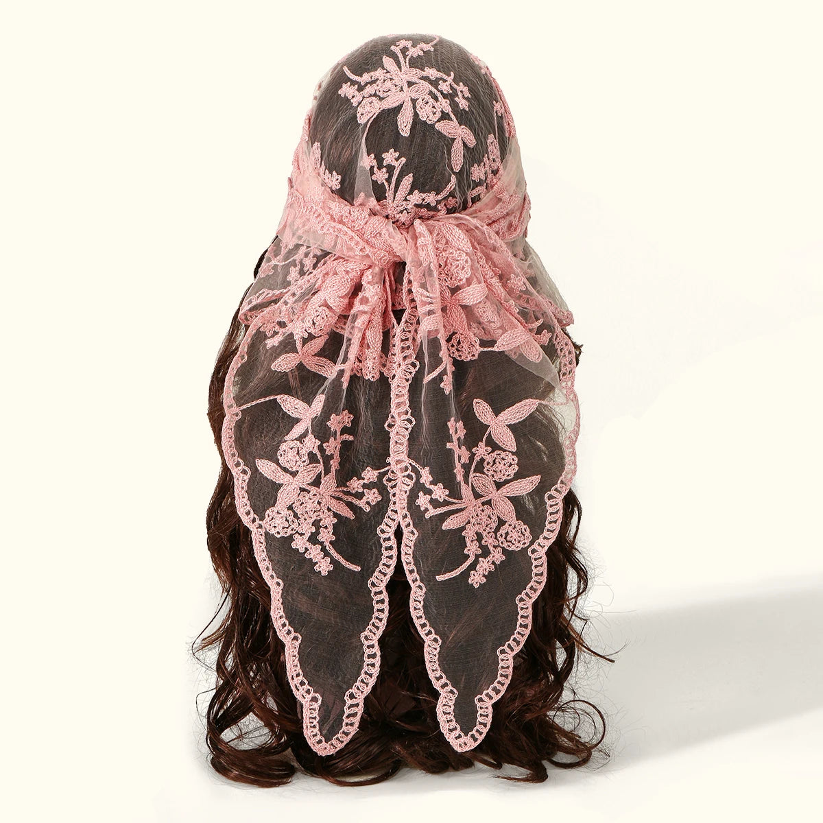Elegant Lace Scarf Hollow Out Embroidery Foulard Bandana Solid Color Triangular Scarf Thin Vintage HandkerChiefs for Hair Woman Quick Pick Grocers