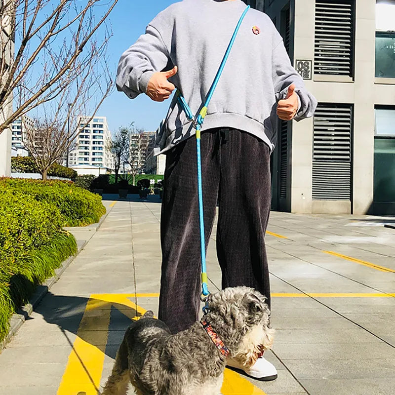 Reflective Nylon Leashes Pet Dogs Chain Traction Rope Leads for Running Dog Walking Free Hands Rope Chain for Small Large Dogs Quick Pick Grocers