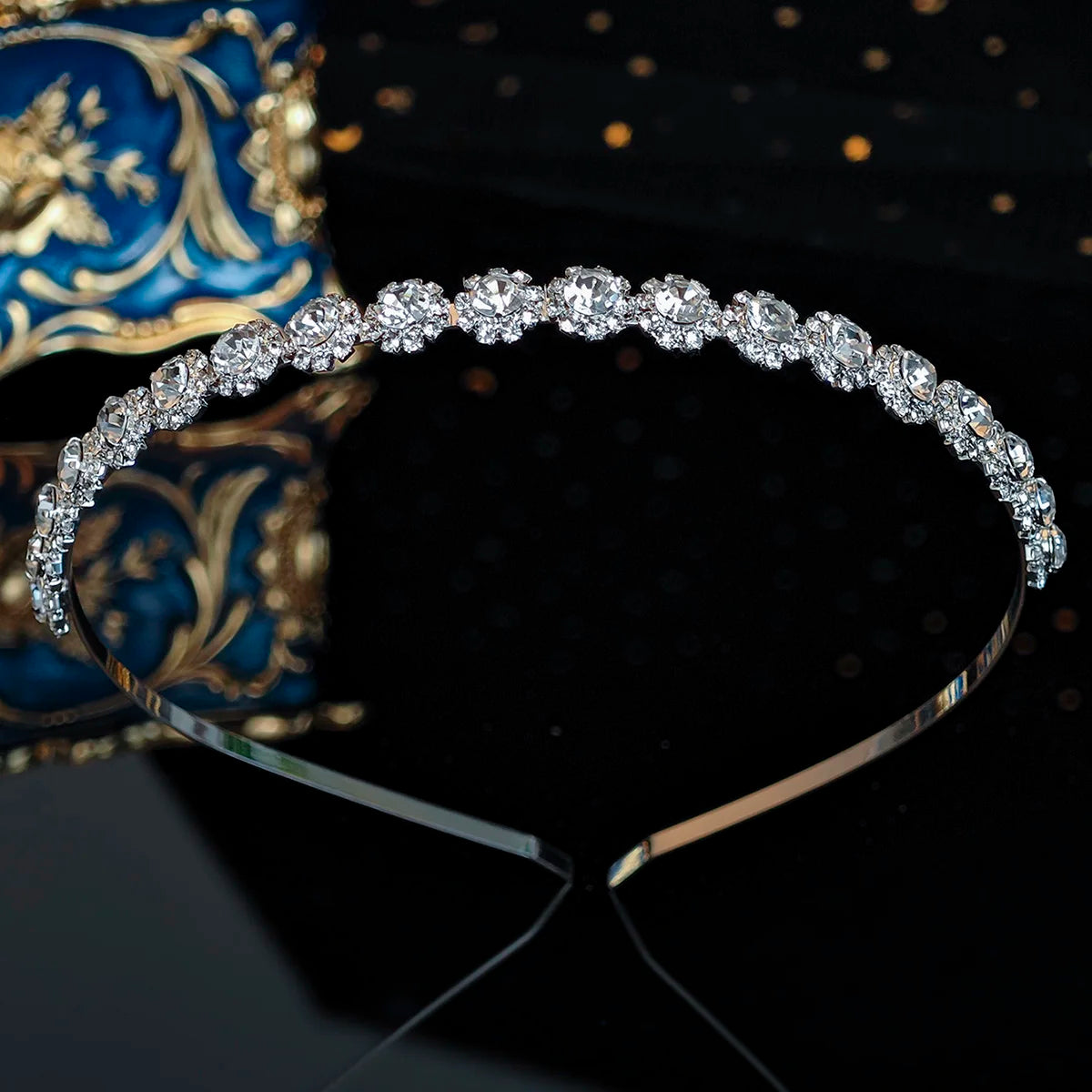 Sparkling Rhinestones Hair Bands Fashionable Crown Handmade Head Bands Jewelry Accessories School Halloween Gifts for Girls Quick Pick Grocers