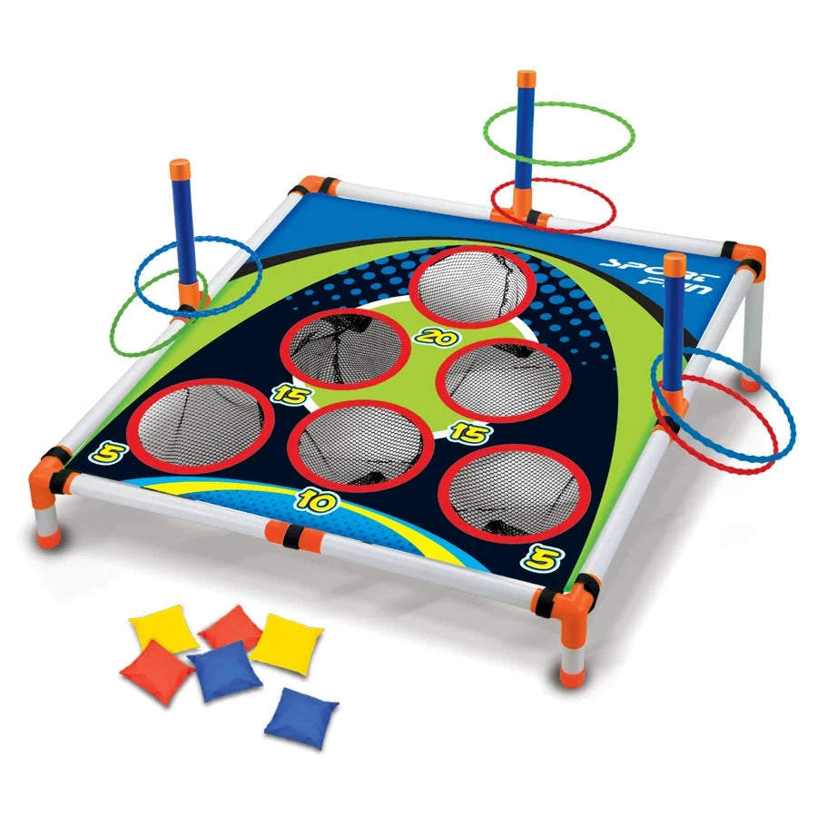 Portable Cornhole Throwing Circle Ferrule Board Set Easy Assemble Fun Kids Interactive Adults Outdoor Yard Toss Game Toy Econic Blanks