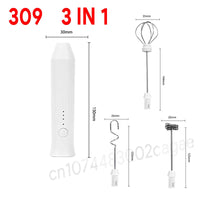UPGRADED Electric Coffee Frother/MILK Whisk+Egg Beater MINI Food Blender USB Rechargeable Handheld Three Speeds Espresso Tools Quick Pick Grocers