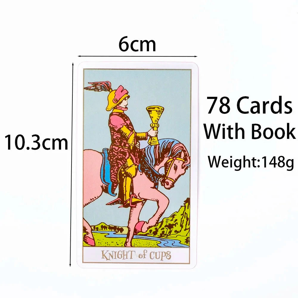 Pink Border Tarot Card Deck with Guidebook 78Pcs English Version Family Gathering Divination Deck Board Game Cards 10.3*6cm Econic Blanks